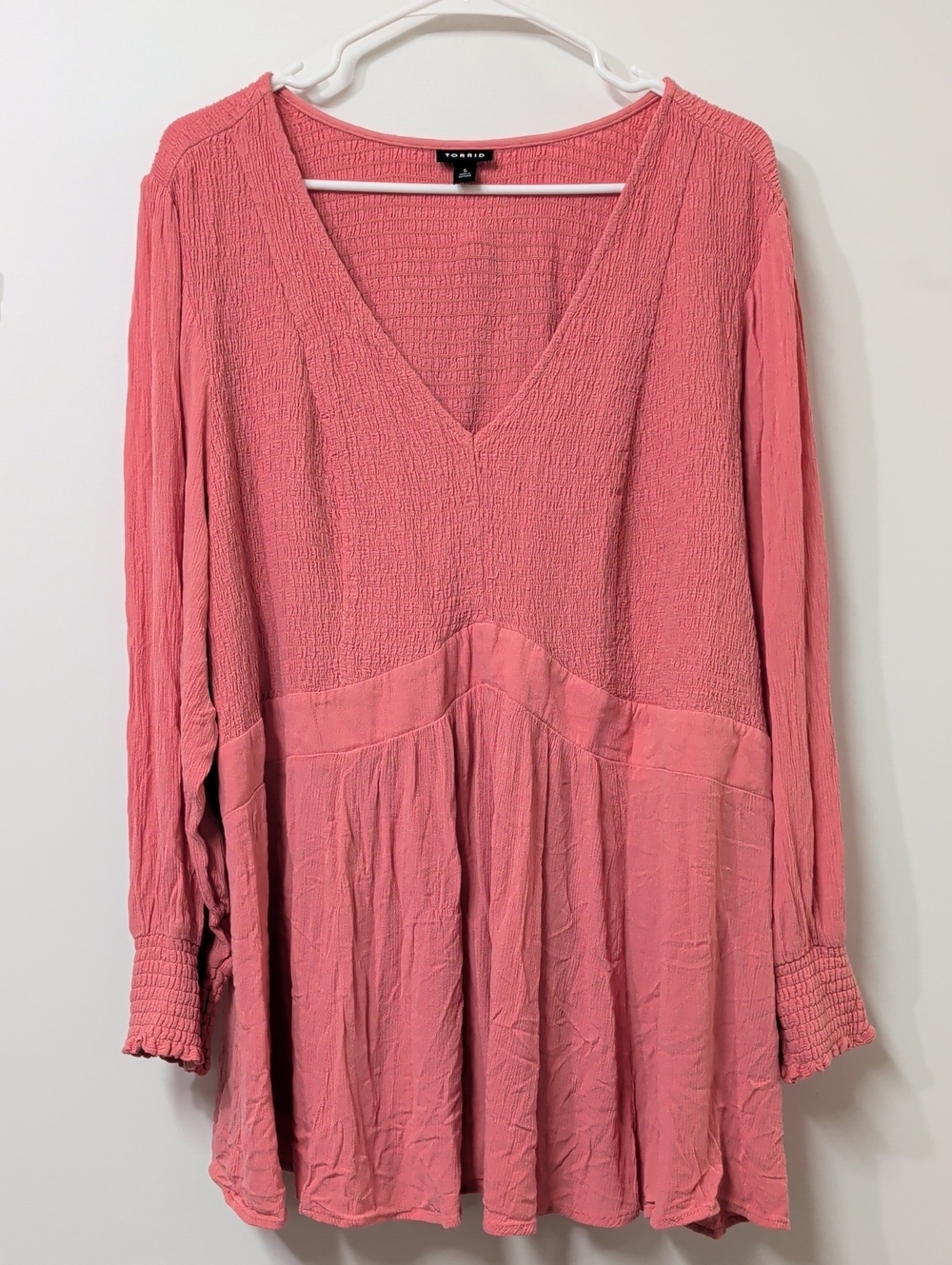 Torrid Babydoll Crinkle Gauze Smocked Top Size 5 (5XL / 30-32)